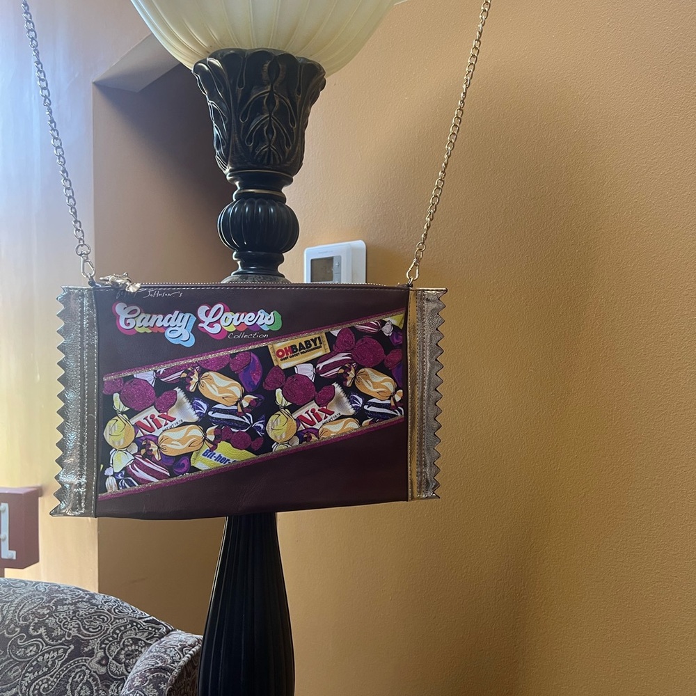 Betsy Johnson Purple and Red Crossbody Bag with Vibrant Design - Picture 3 of 9